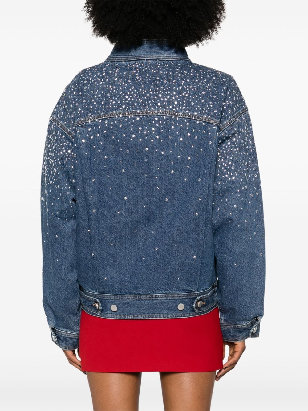 crystal-embellished denim jacket - 4