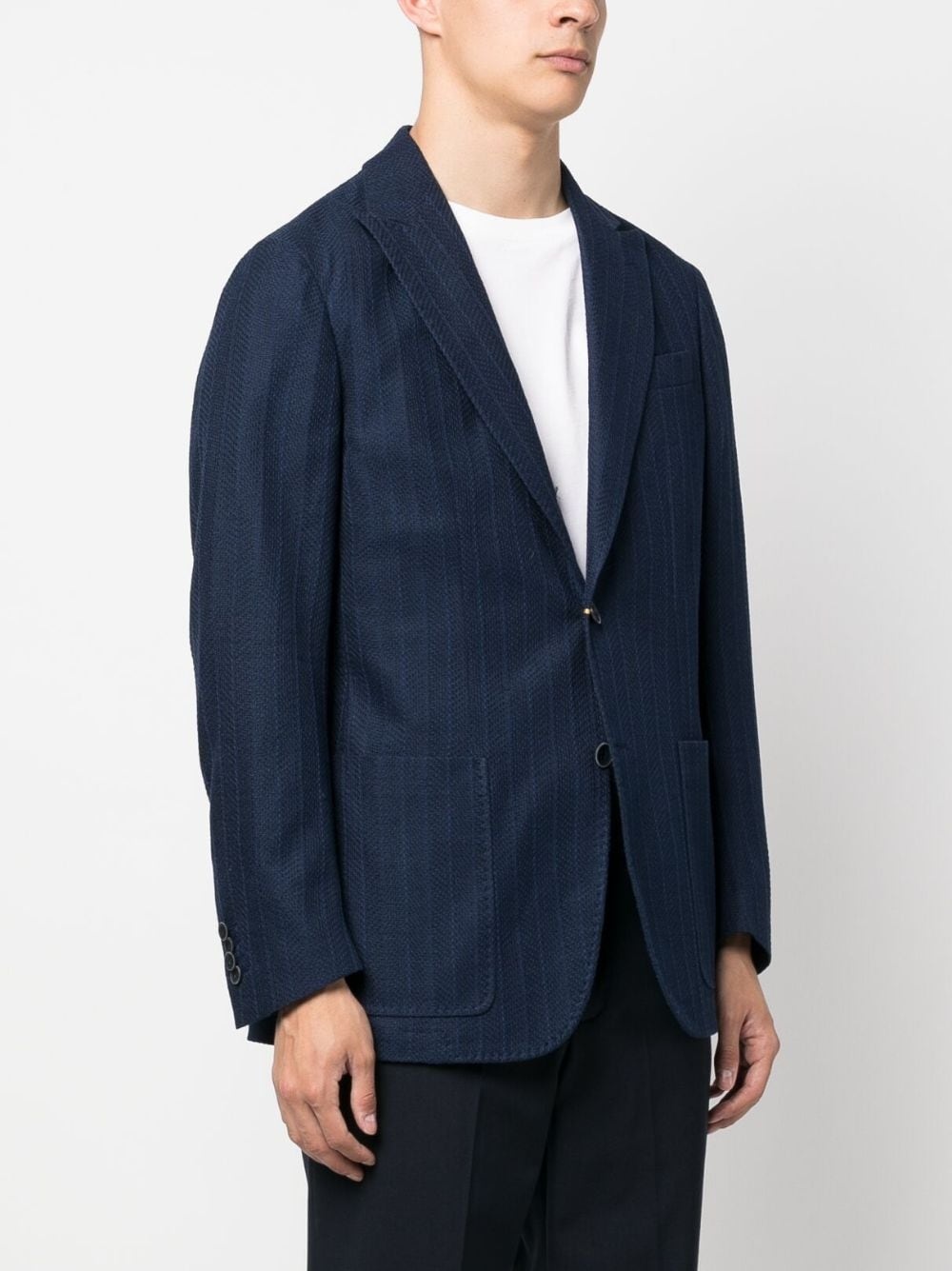 pinstriped cotton blazer - 3