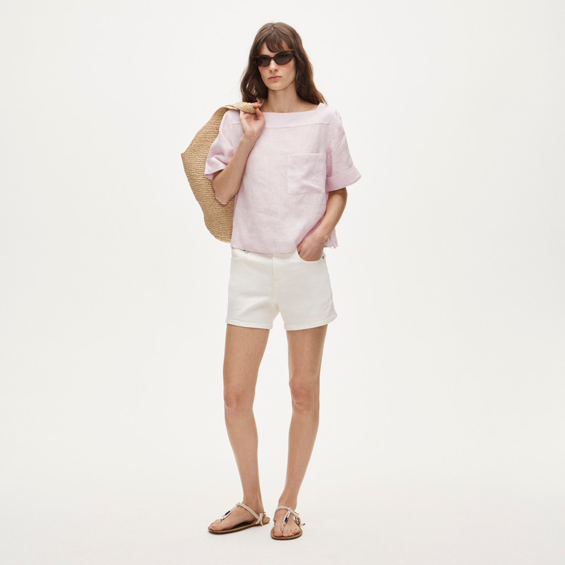 Boatneck tee in linen 3