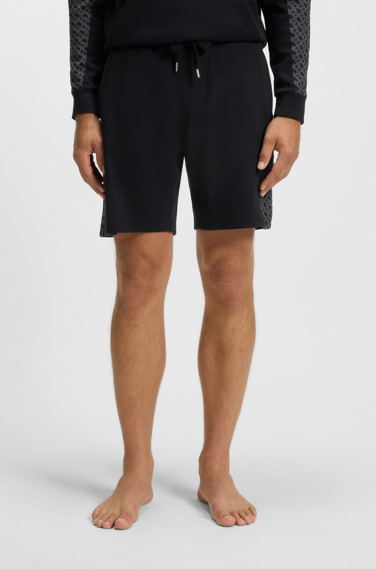 SHORTS WITH MONOGRAM-PATTERN PANELS - 2