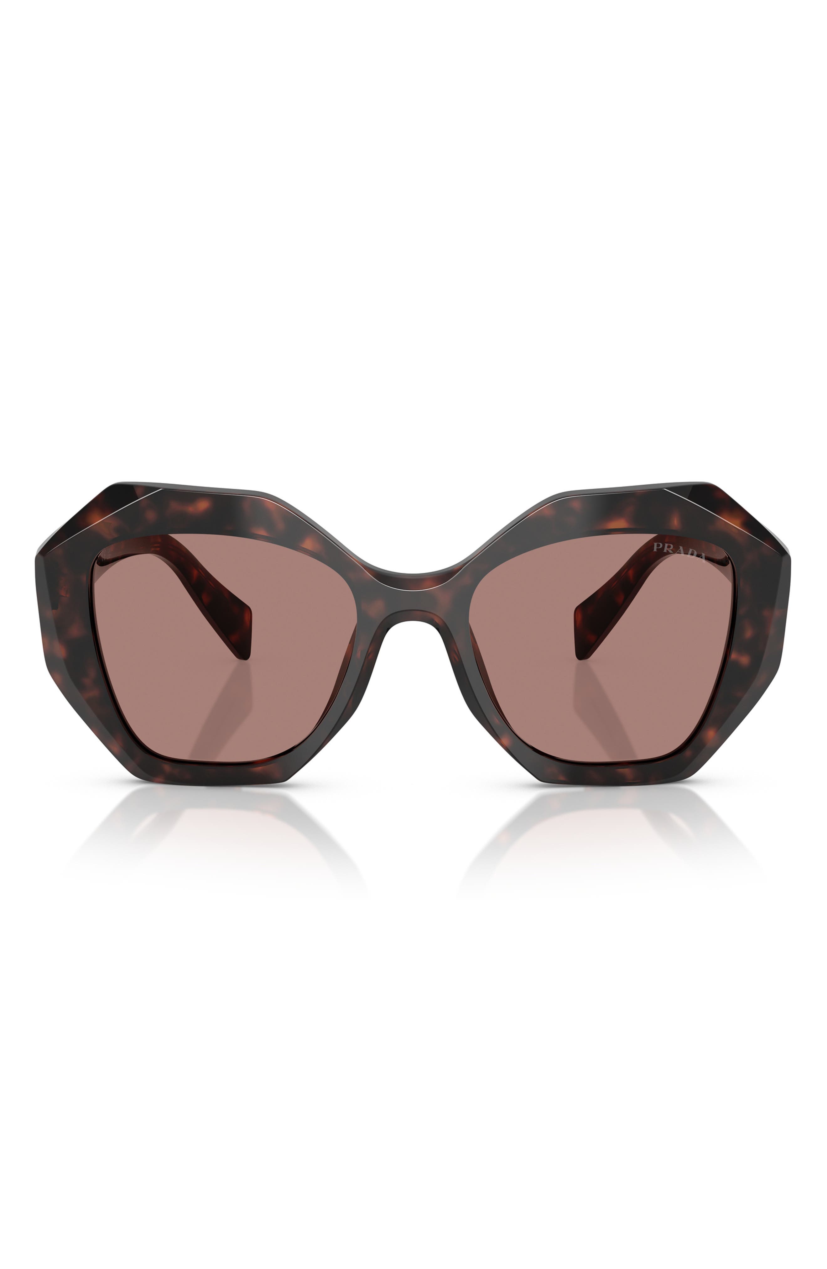 Prada 53mm Gradient Irregular Sunglasses in Light Brown at Nordstrom - 1