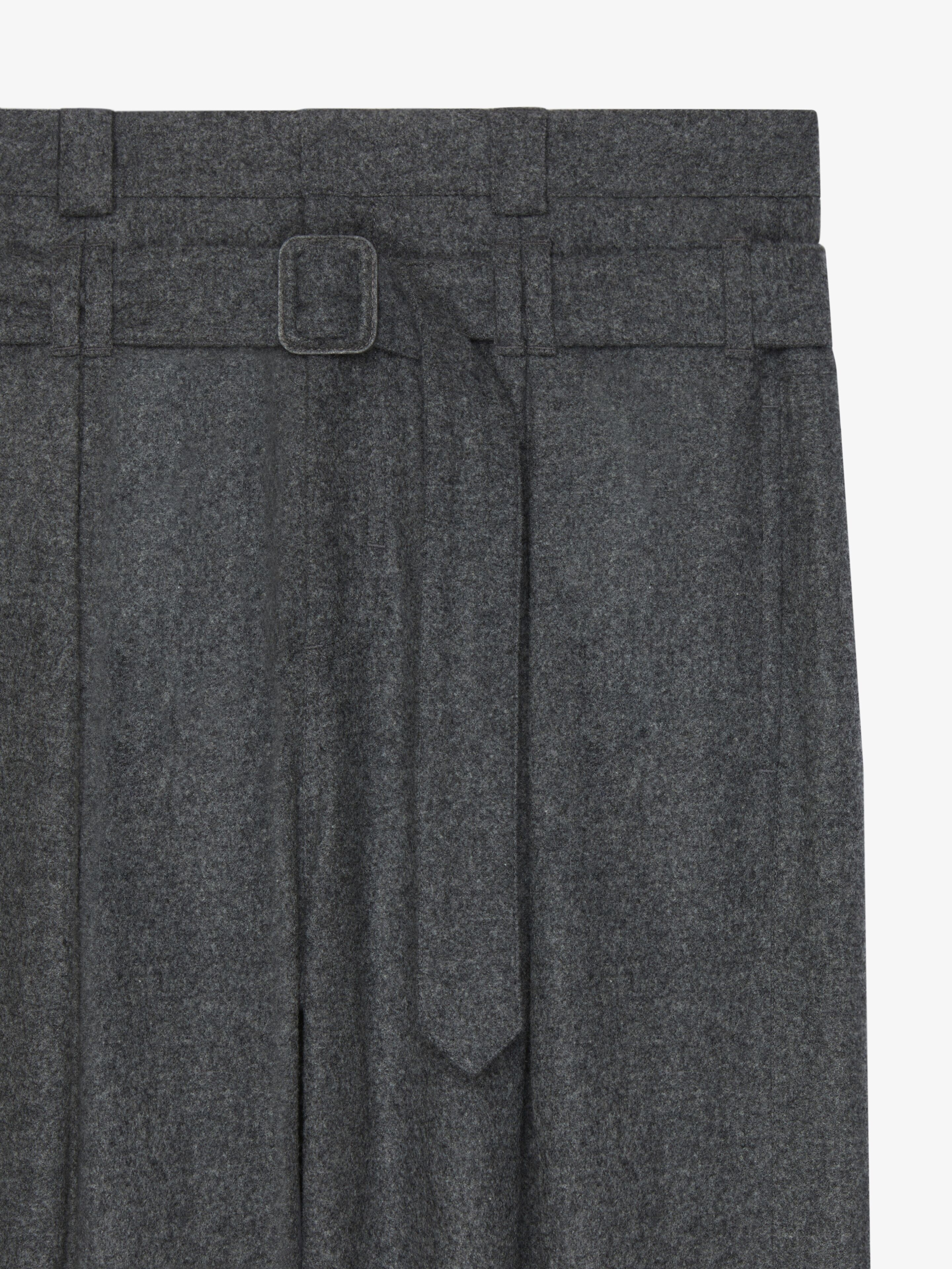 PANTS IN WOOL WITH DOUBLE WAIST DETAIL - 5