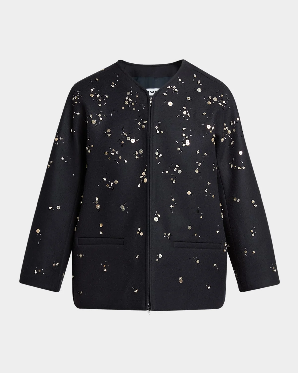 Embellished Wool Zip Jacket - 1