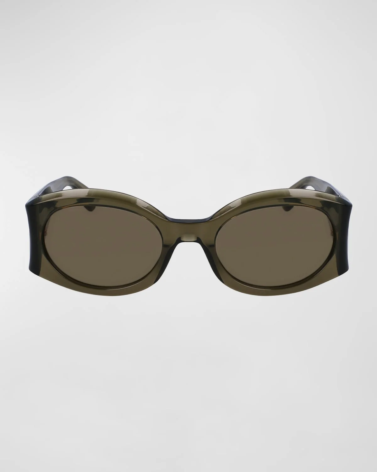 Sculptural Plastic Oval Sunglasses - 1