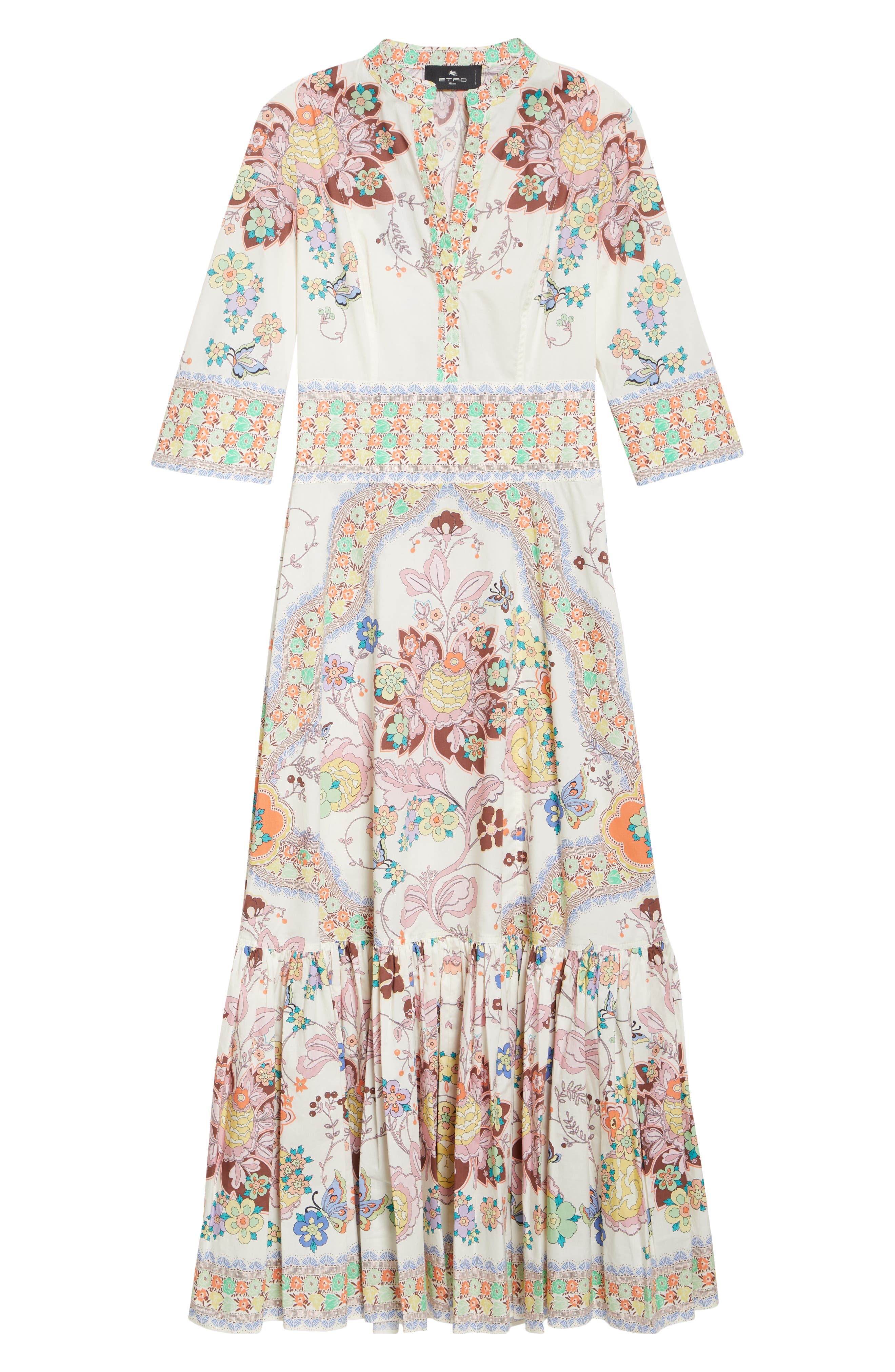 Etro Floral Paisley Maxi Dress in Stampa F.do Bianco at Nordstrom - 5