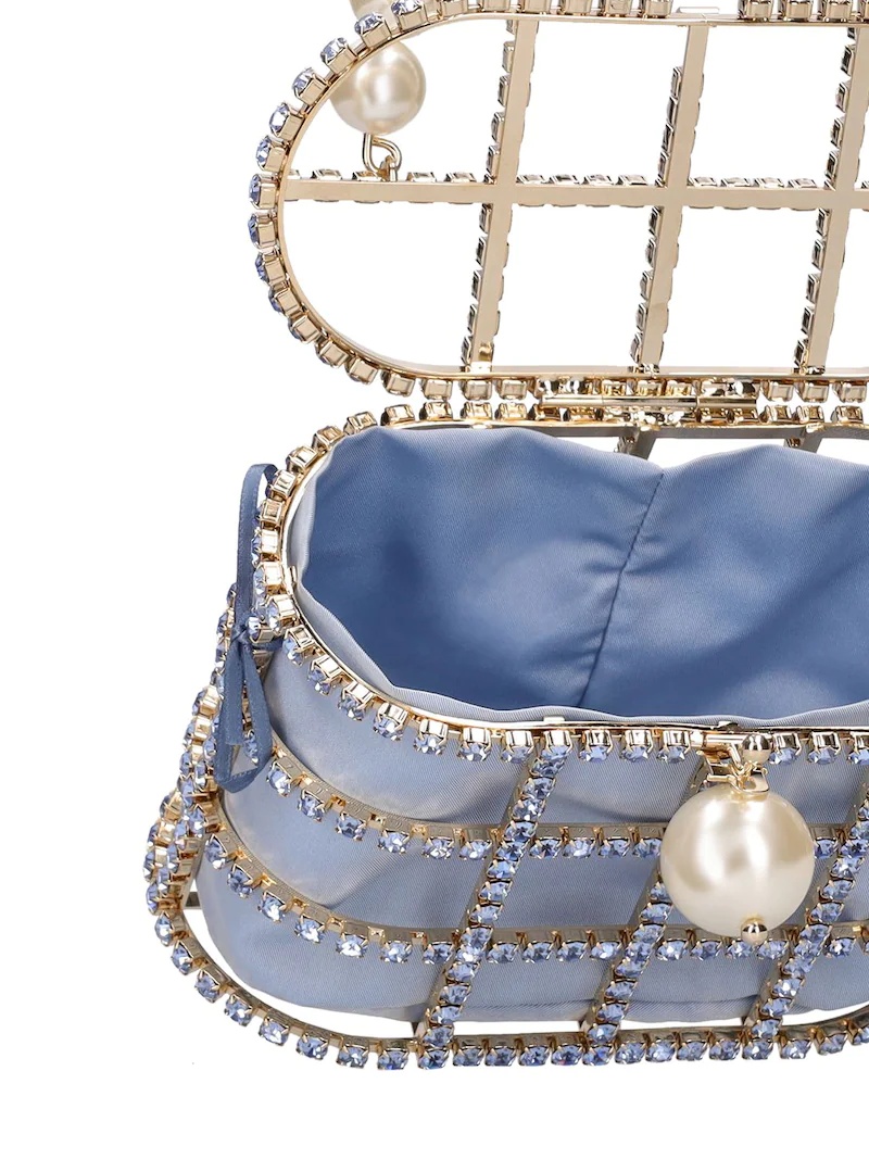 Holli crystal & pearl top handle bag - 6