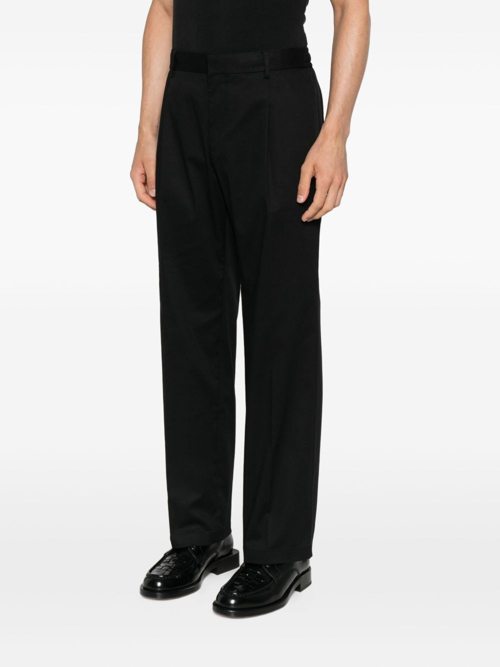 pleated-front regular trousers - 3