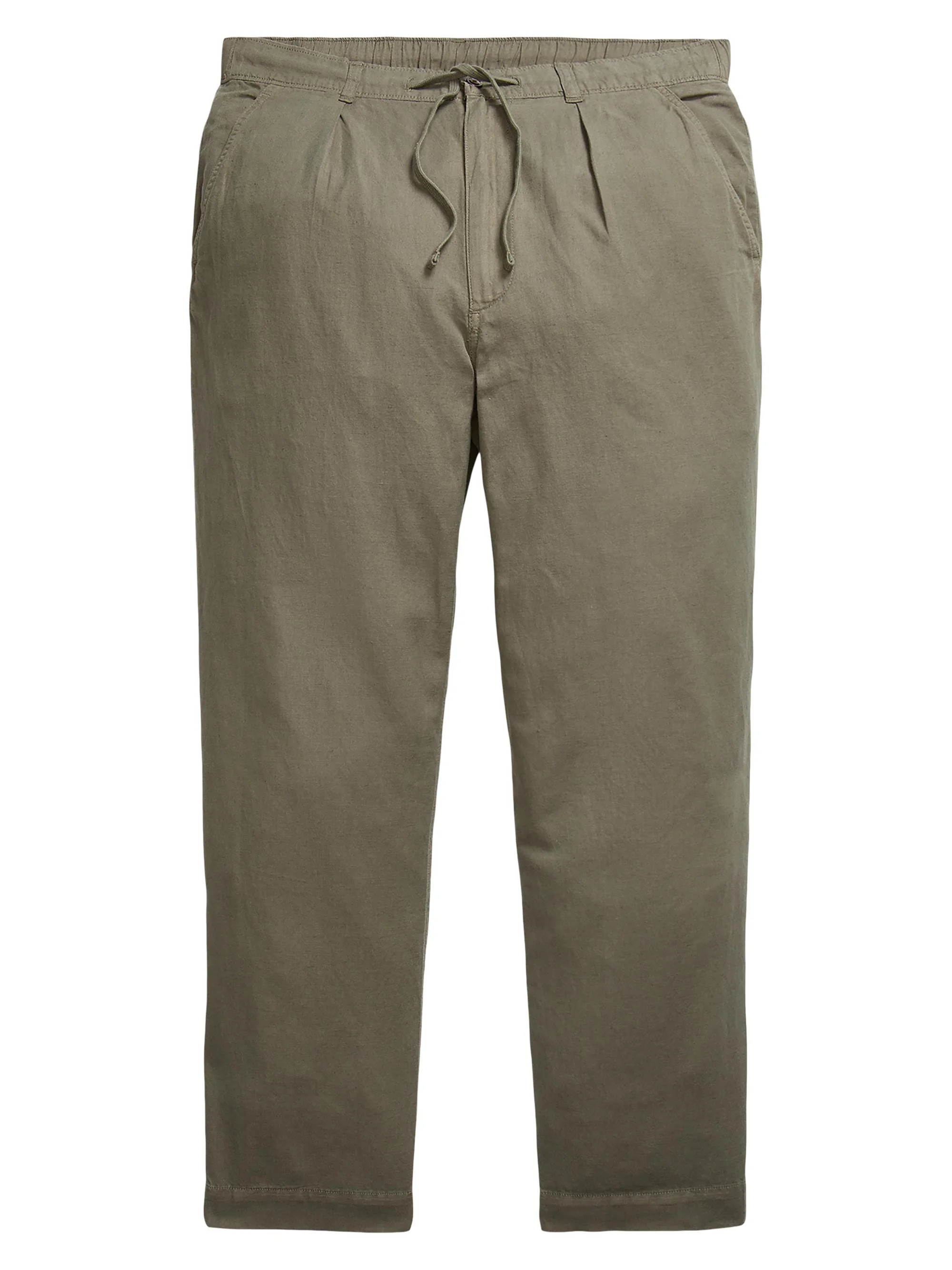 Men's Relaxed-Fit Linen-Cotton Pants - New Olive - 1