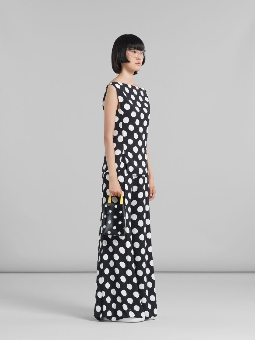 BLACK ELASTICATED PALAZZO TROUSERS WITH POLKA DOTS - 5