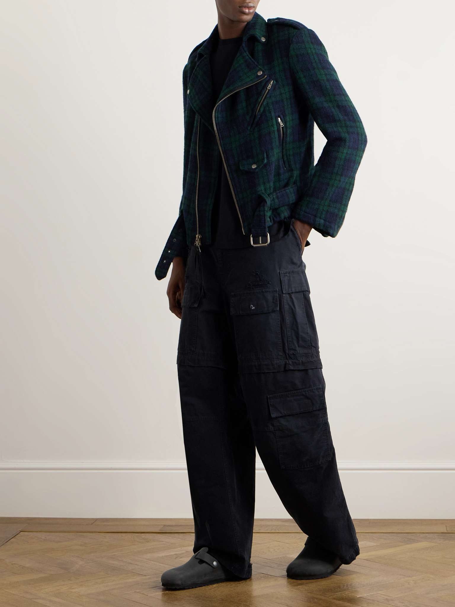 Brando Belted Checked Wool Jacket - 2