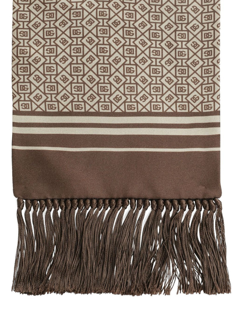 Dolce & Gabbana geometric-pattern fringed scarf outlook
