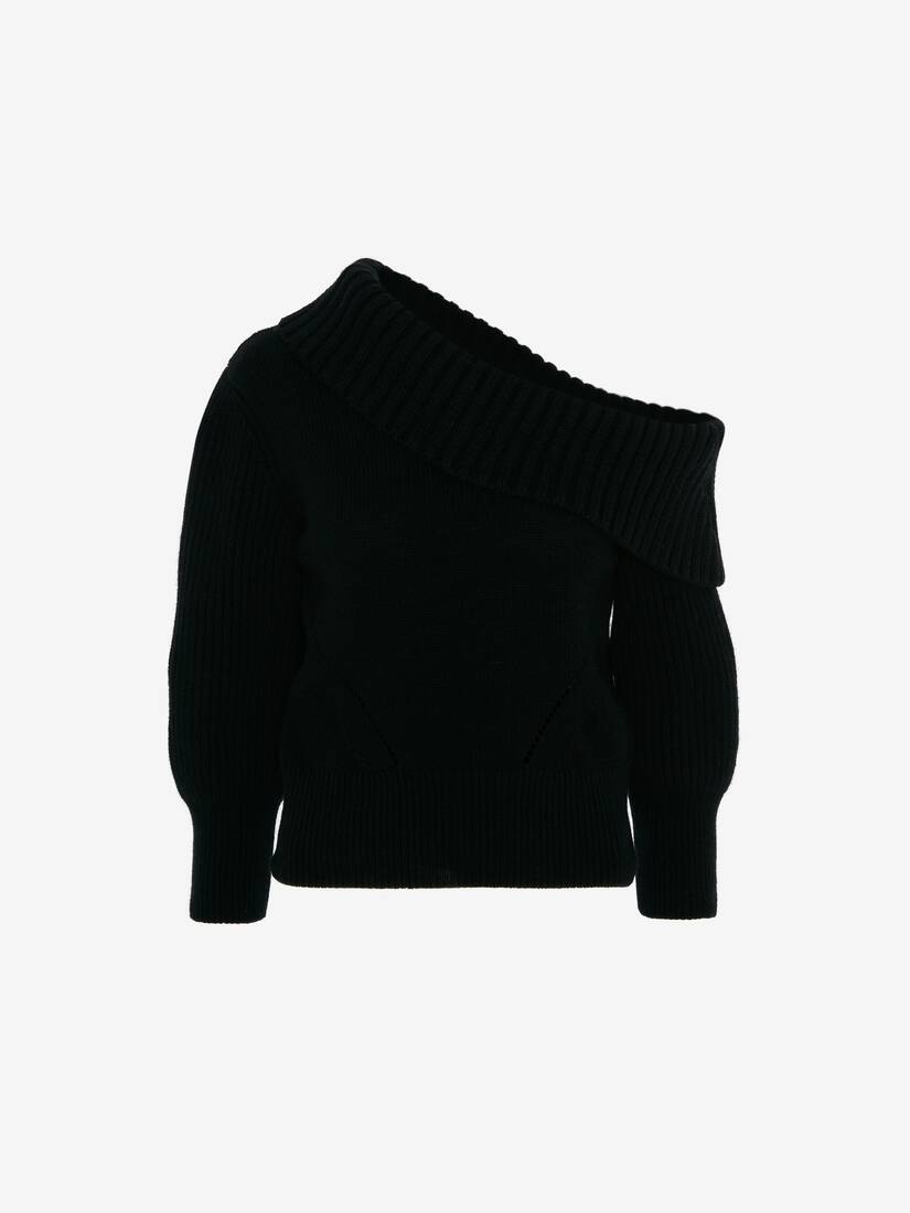 One-shoulder Jumper in Black - 1