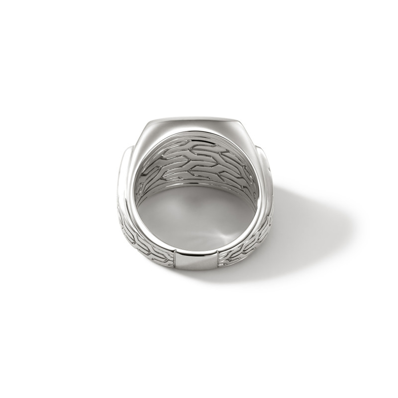 Carved Signet Ring, Sterling Silver 4