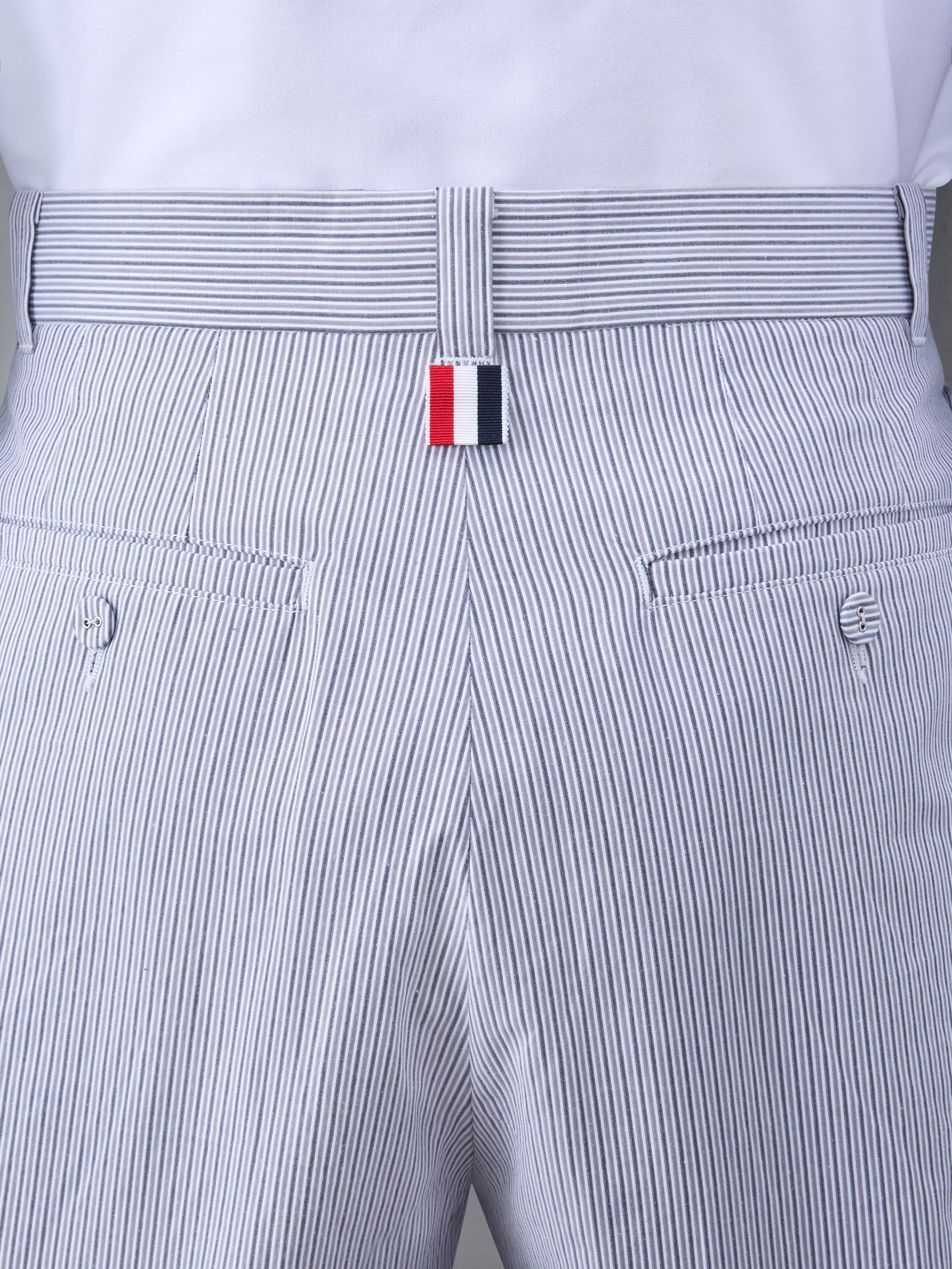 stripe-pattern tailored shorts - 4