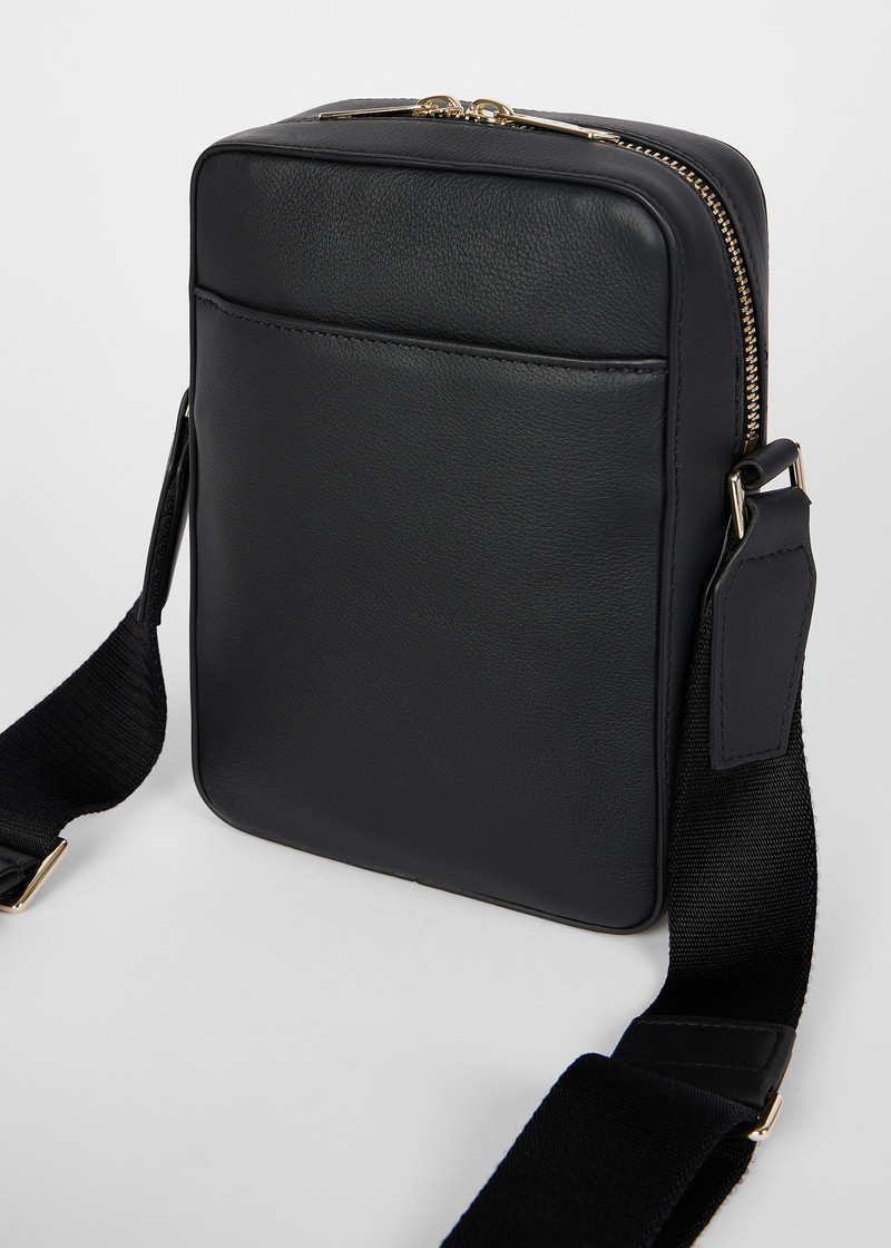Black 'Signature Stripe' Leather Flight Bag 4