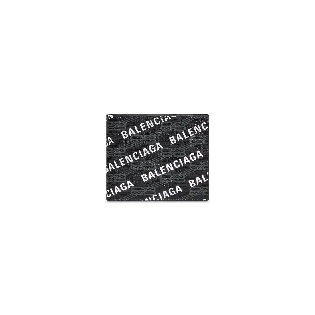 signature square folded wallet bb monogram coated canvas and allover logo - 1