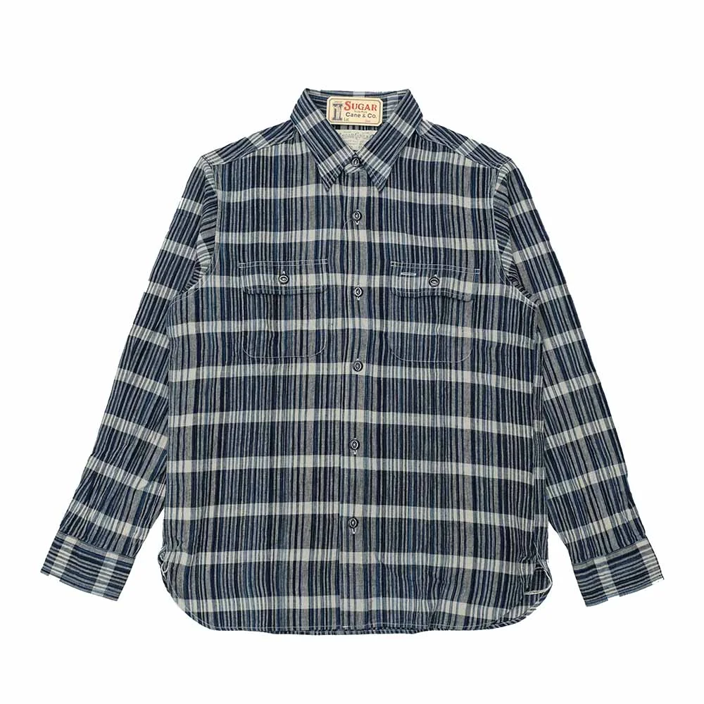 FICTION ROMANCE 5oz. INDIGO PLAID WORK SHIRT - SC29591 - 1
