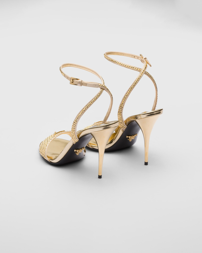 Satin sandals with crystals 5