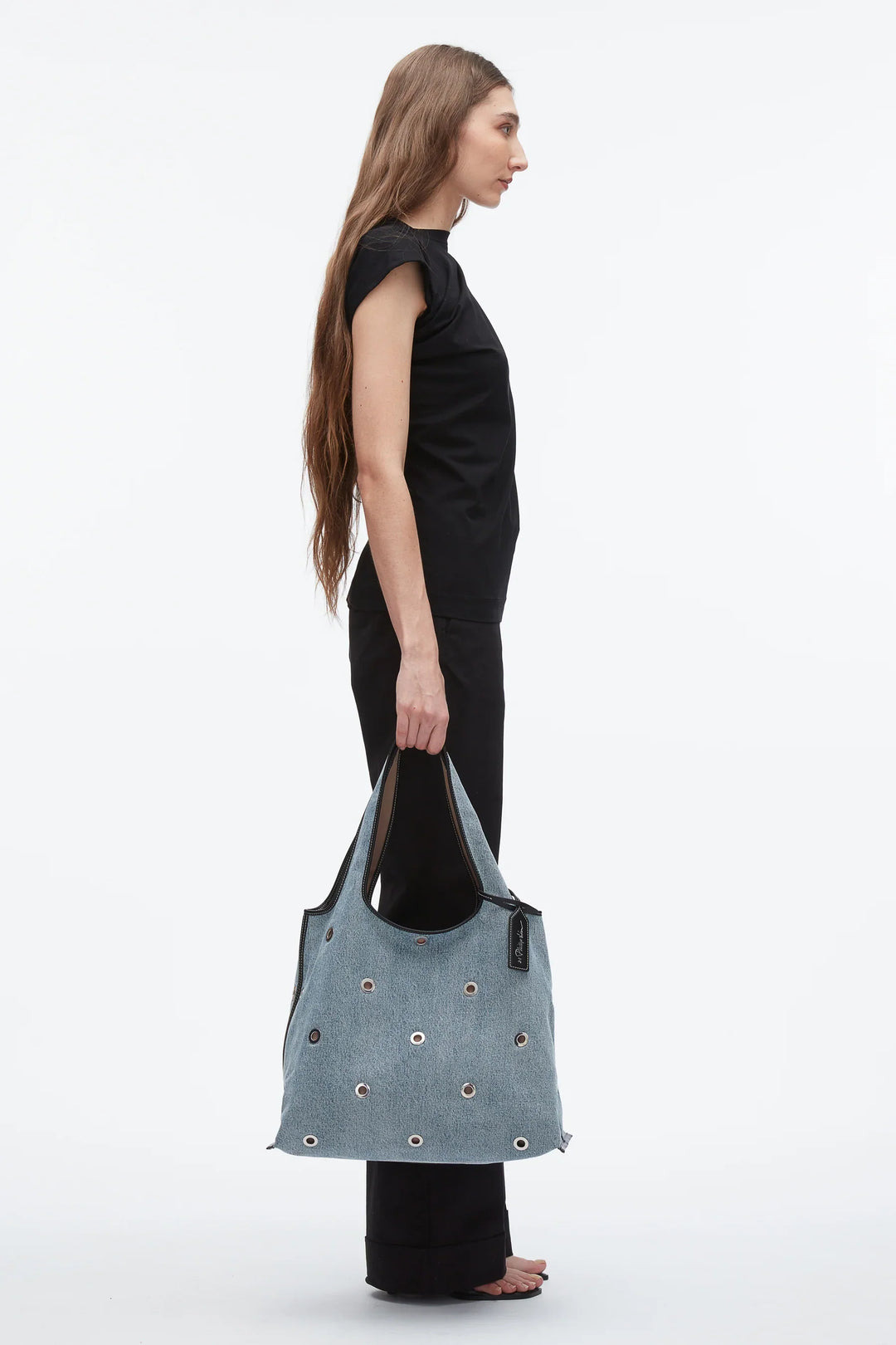 Denim Market Tote With Grommet - 4