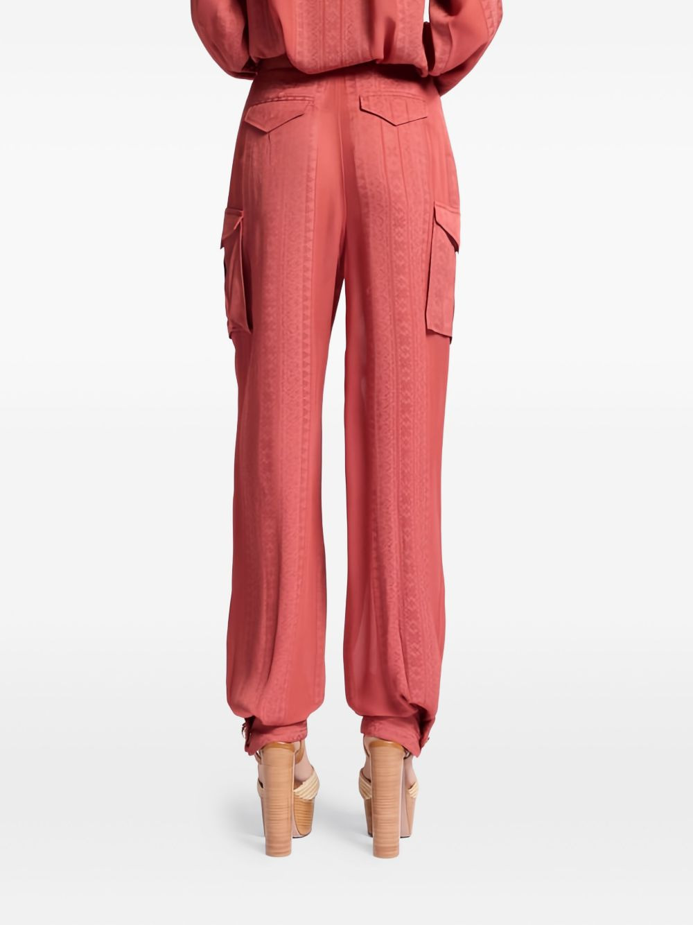 cargo-pocket belted trousers - 3