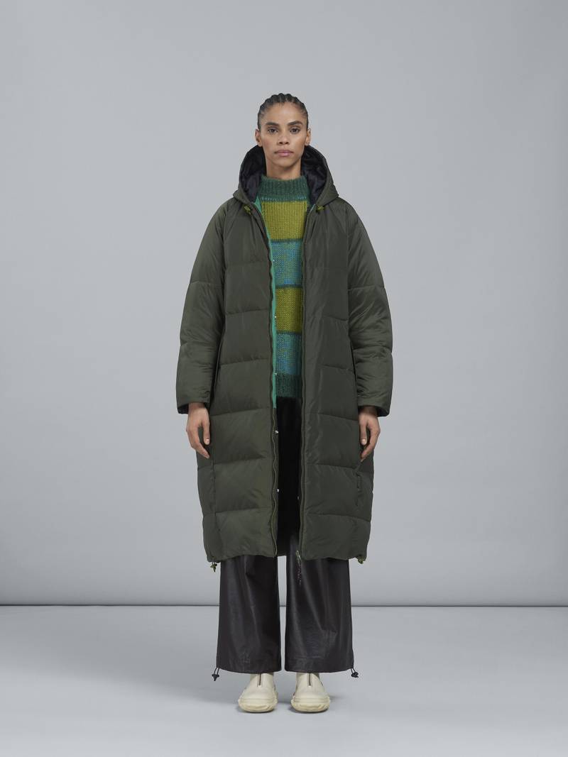 Marni GREEN RIPSTOP NYLON LONG DOWN JACKET outlook
