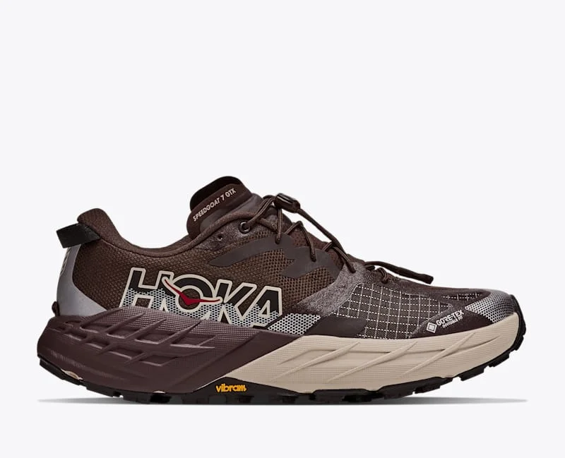 Men's Speedgoat 7 GTX Shoes in Spiced Chocolate/River Rock Grey - 1