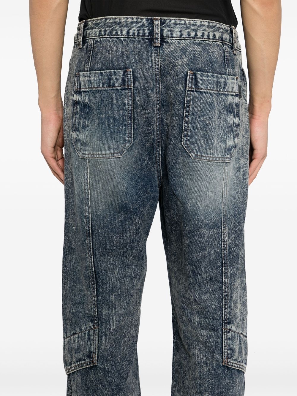 washed straight-leg jeans - 5