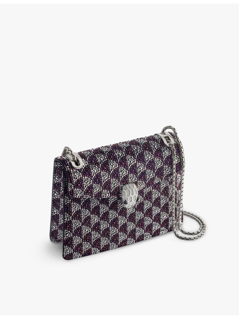 BVLGARI Serpenti Forever Day-to-Night small crystal and leather shoulder bag outlook