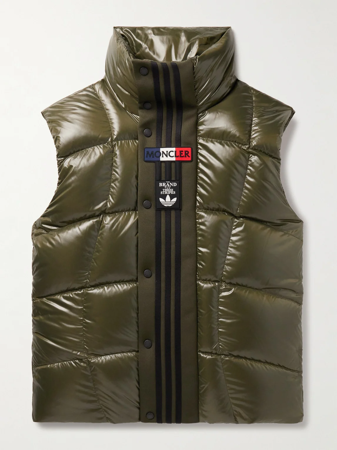 adidas Originals Bozon Tech Jersey-Trimmed Quilted Glossed-Shell Down Gilet - 1