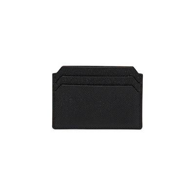 Santoni Black saffiano leather credit card holder outlook