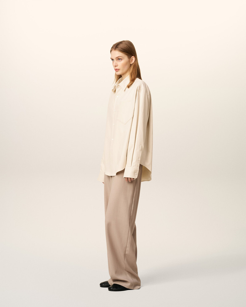 BEIGE COTTON EMBOSSED AMI DE COEUR 상자 SHIRT 3