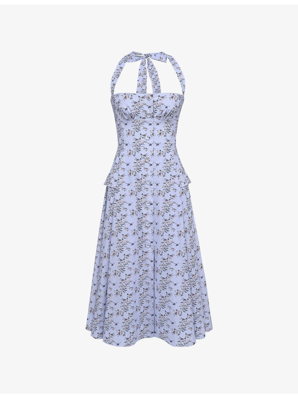 Claudia Halter-Neck Stretch-Cotton Midi Dress - 1