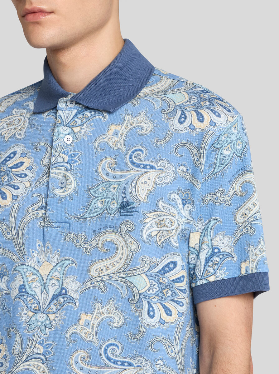 FLORAL PAISLEY COTTON POLO SHIRT - 3