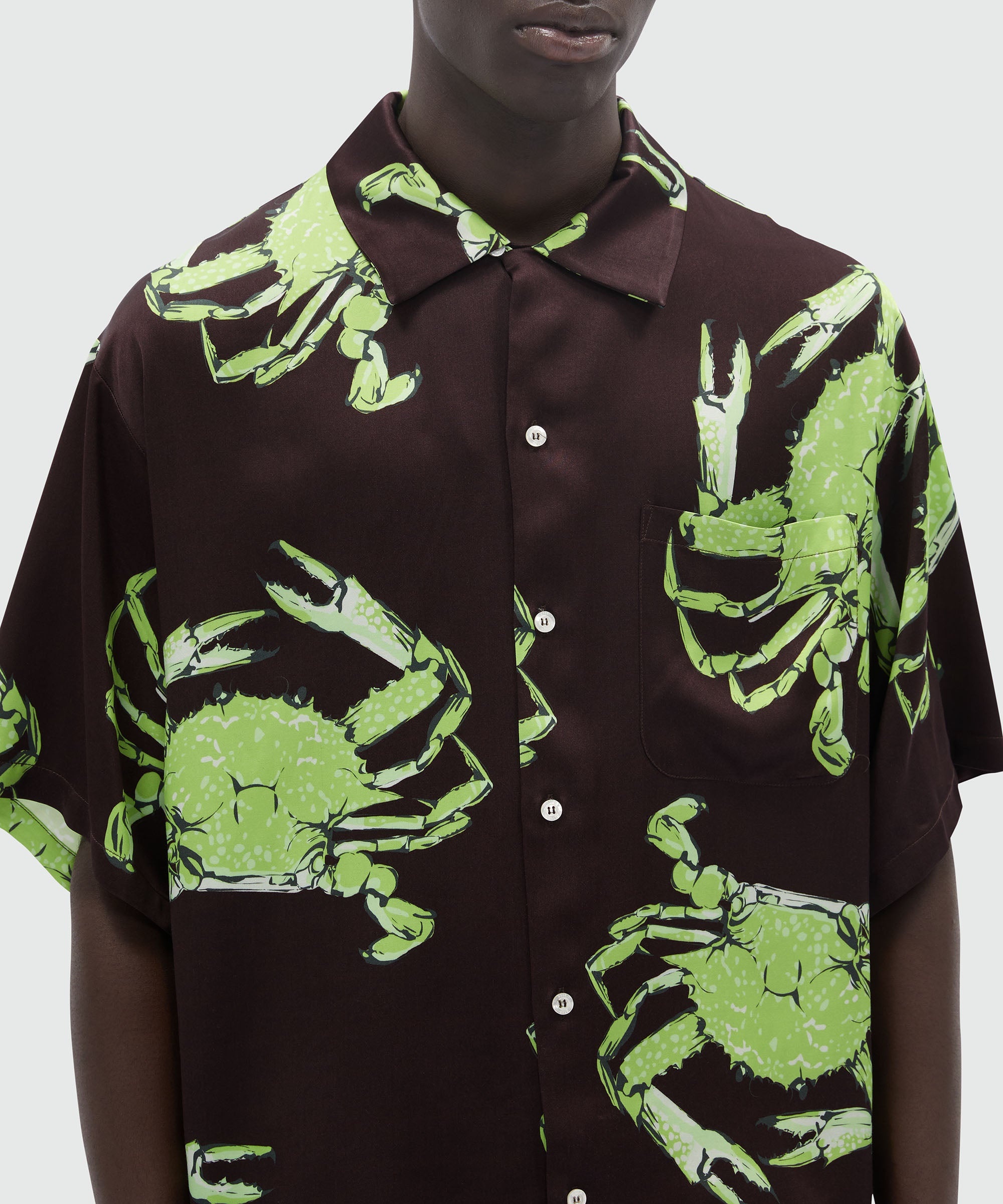 "King crab" print fluid fabric shirt - 5