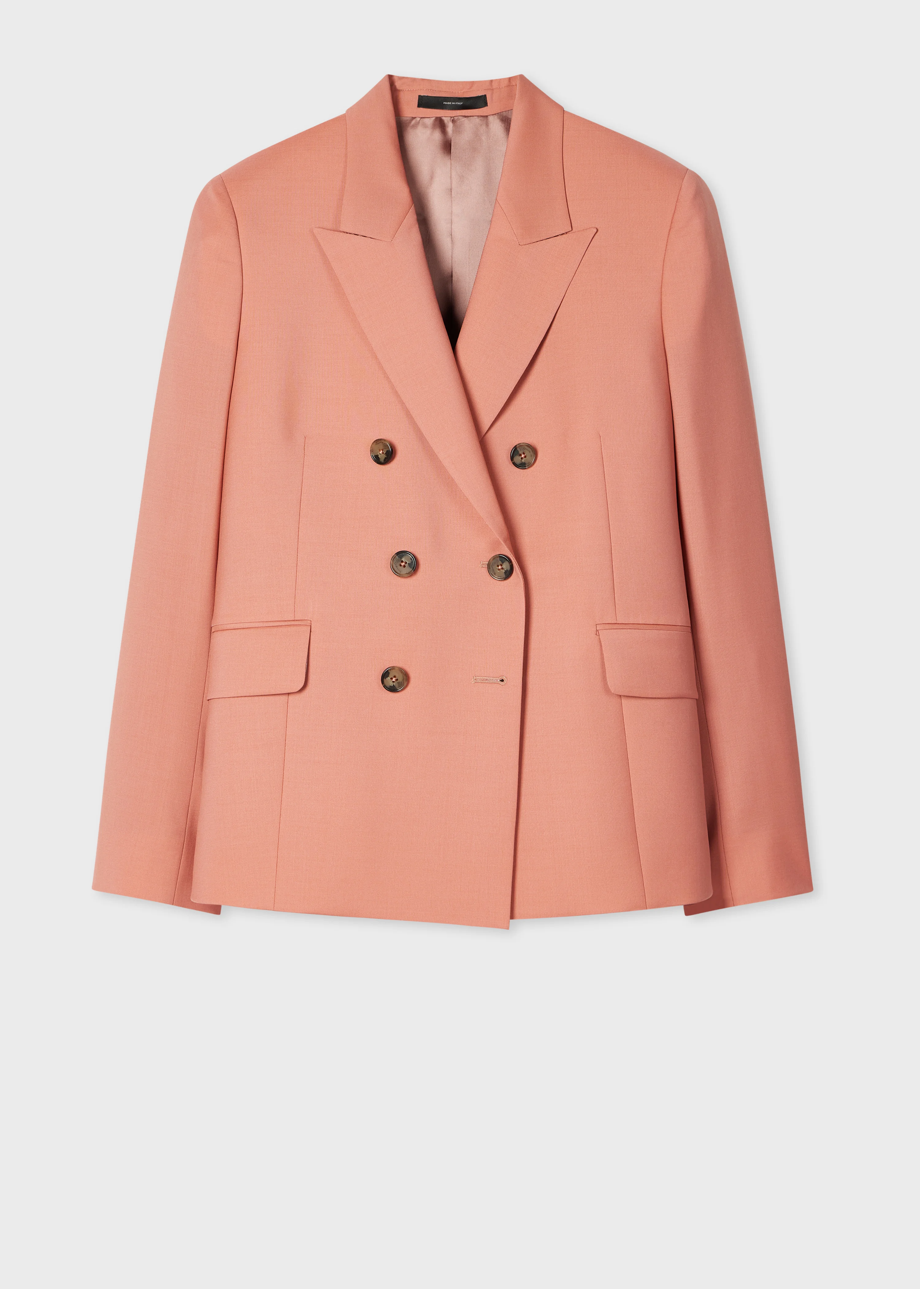 Women's Peach Mohair-Blend Double Breasted Blazer - 1