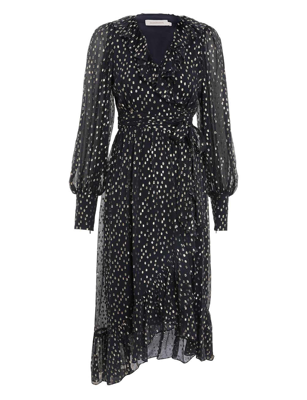 Zimmermann LUREX WRAP MIDI DRESS | REVERSIBLE