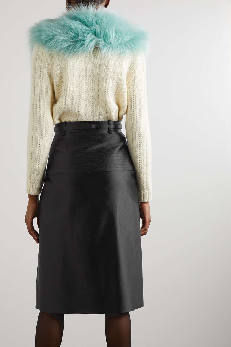Love Parade belted duchesse-satin midi skirt 4