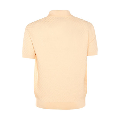 Brioni cream cotton-silk blend polo shirt outlook