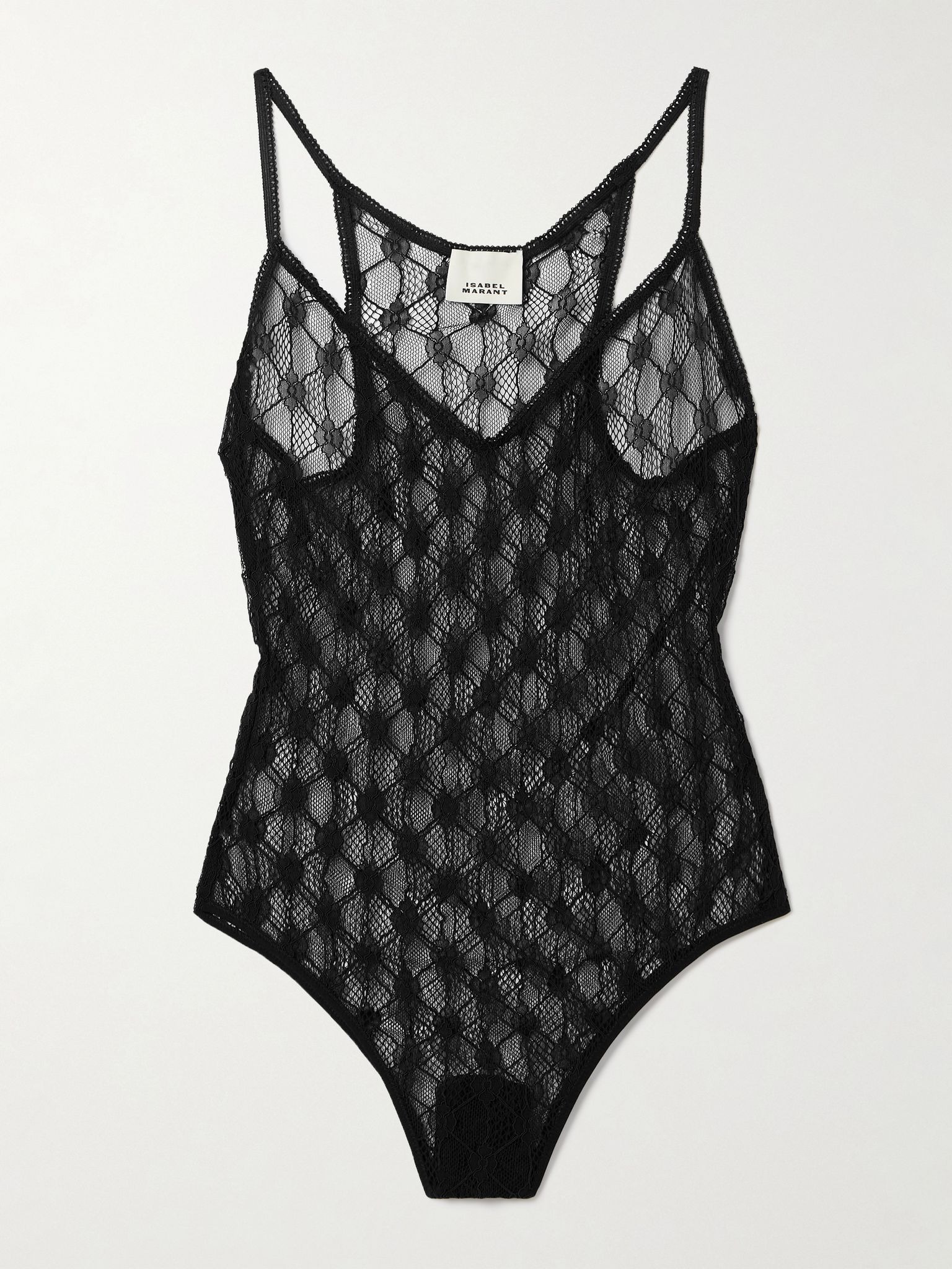 Mildy stretch-lace bodysuit Black - 1