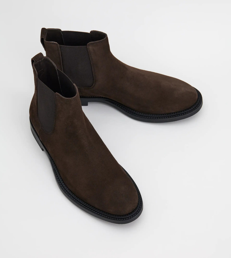 Tod's ANKLE BOOTS IN SUEDE - BROWN outlook