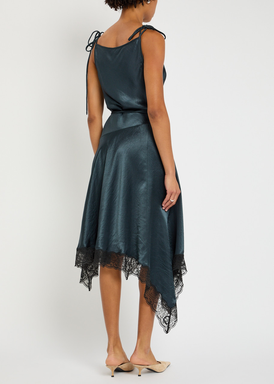 Acne Studios Doyla Asymmetric Satin Midi Dress - 3