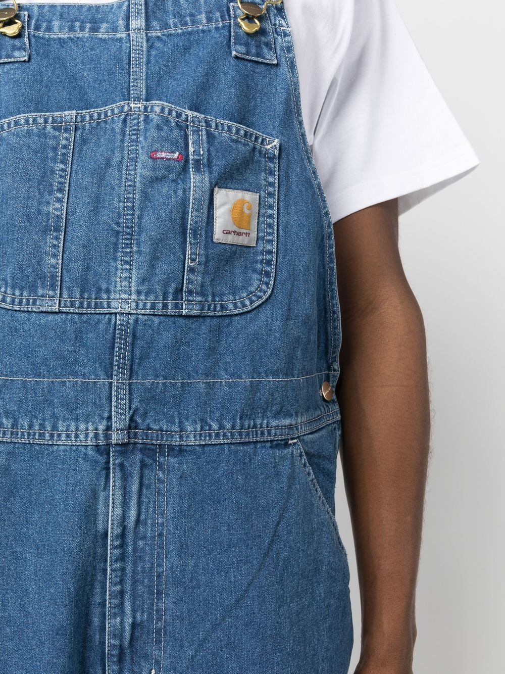 logo-patch straight-leg dungarees - 5
