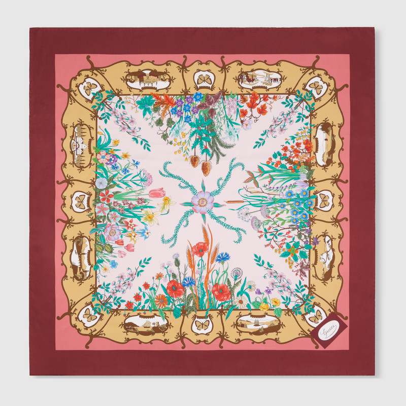 Printed silk twill carré 1