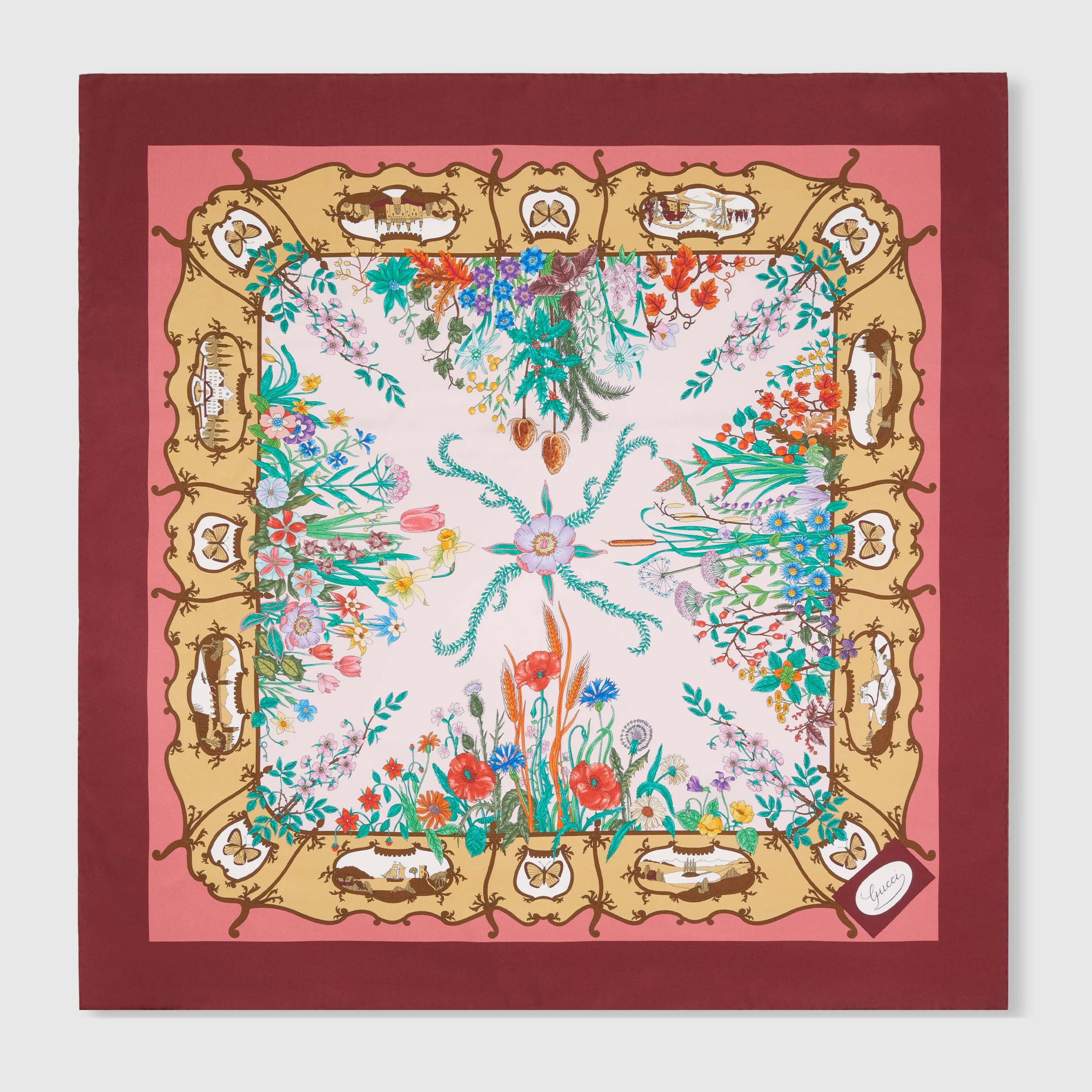 Printed silk twill carré - 1