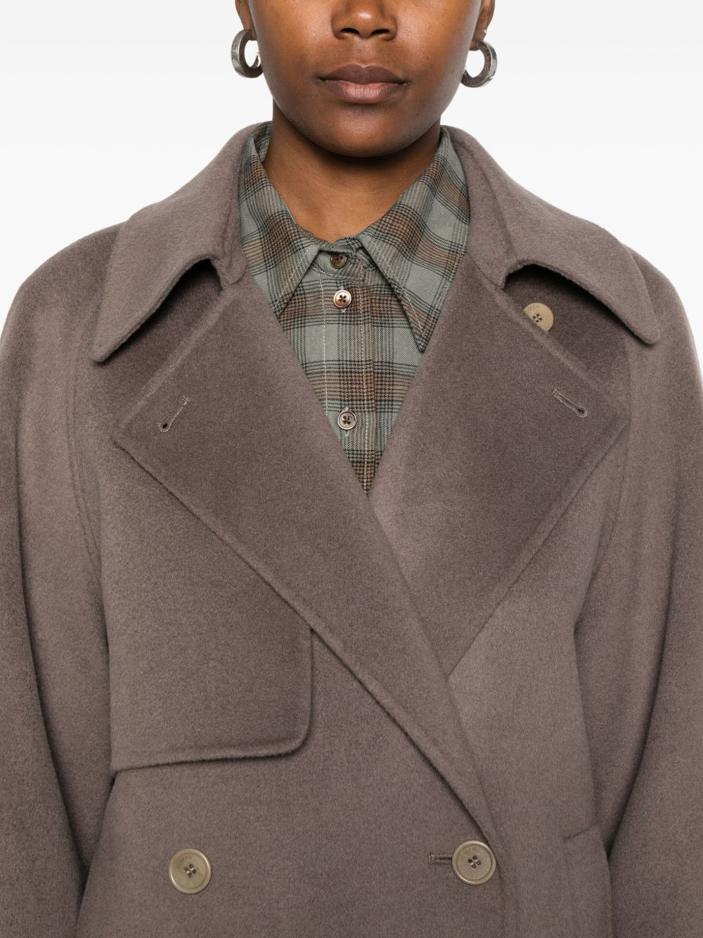 double-breasted wool coat - 5