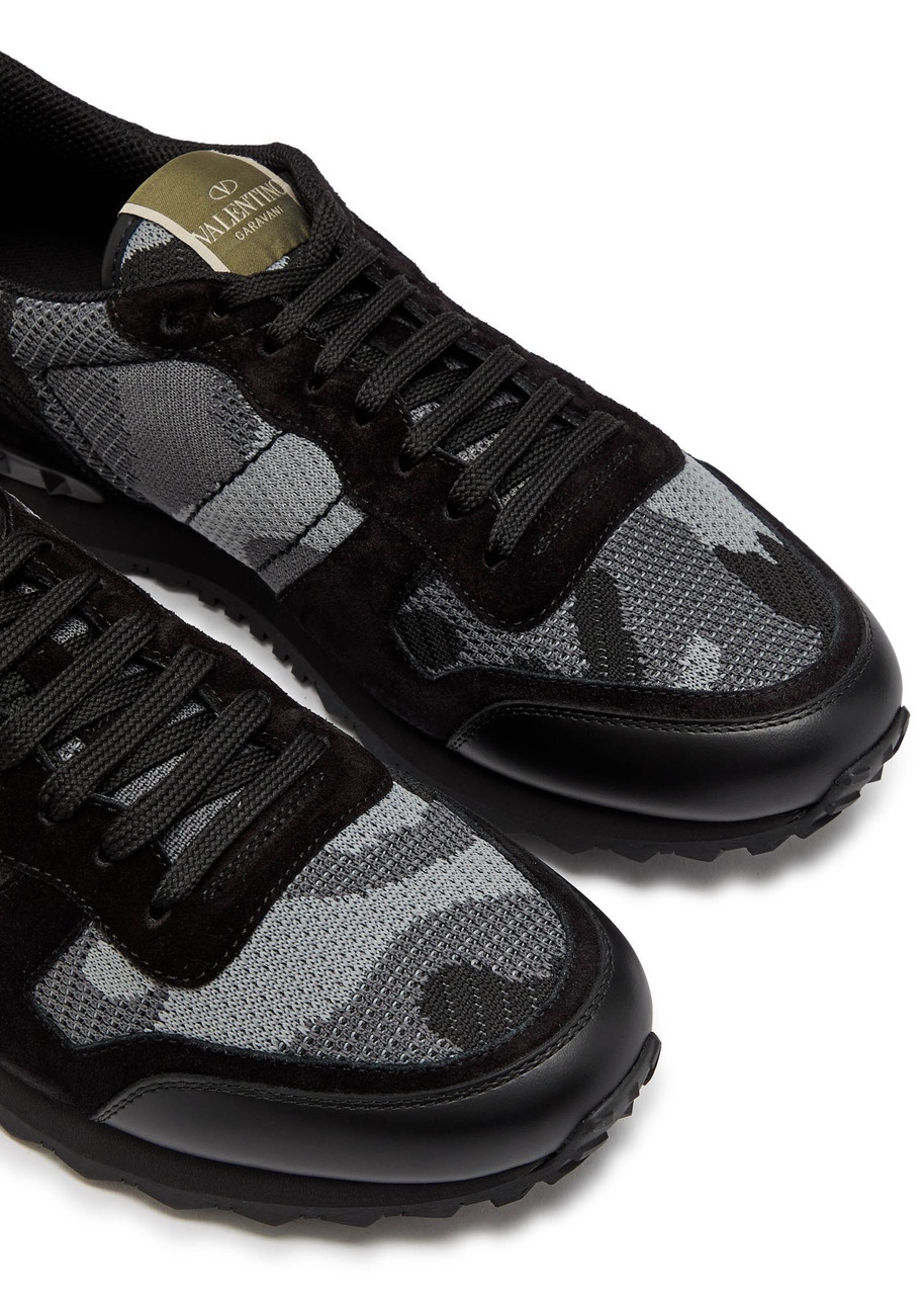 Valentino Garavani Rockrunner Camouflage-jacquard Sneakers - 3