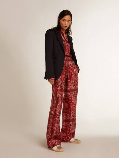 Golden Goose Women's burgundy joggers with paisley print outlook