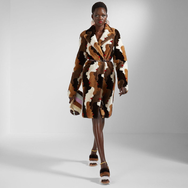 FENDI Multicolor mink coat outlook
