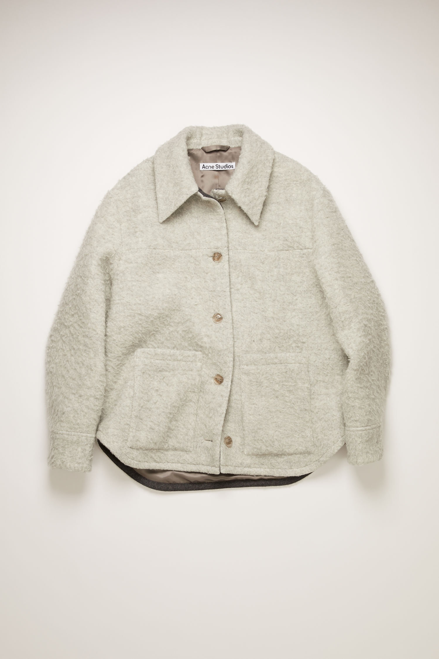 Pilled wool-blend overshirt coconut white - 1