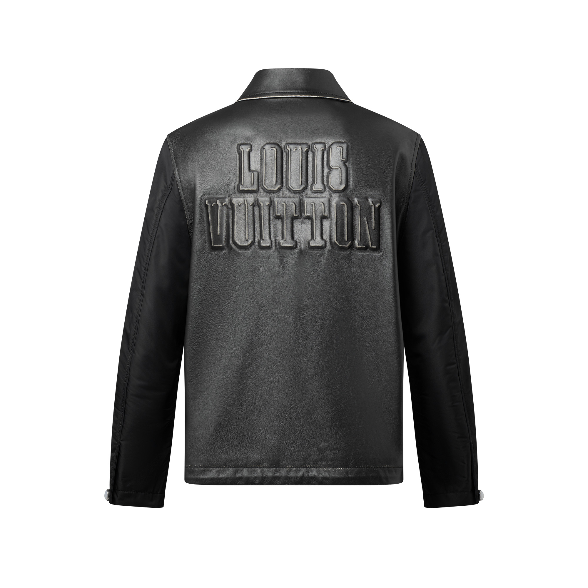 Vintage Effect Leather And Nylon Coach Jacket - 3